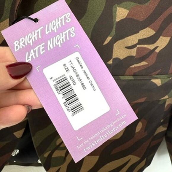 Twisted Tailor Gables Camo Suit 42R Jacket 34R Pants NWT Slim Fit Modern - Picture 4 of 13